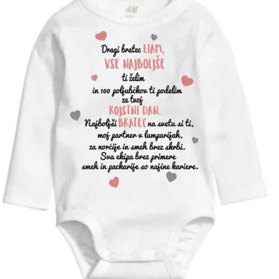 Bodi - Čestitka za bratca/sestrico