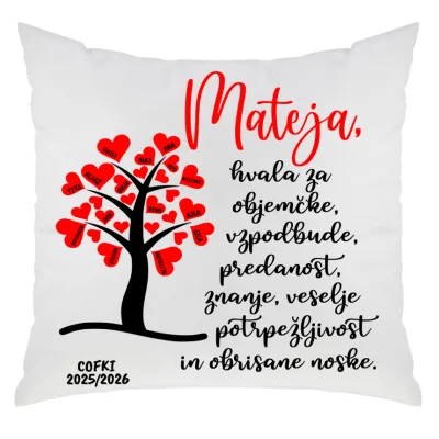 Alternative view of Personalizirana blazina za vzgojiteljice - Hvala za objemčke