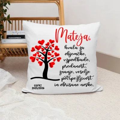 Personalizirana blazina za vzgojiteljice - Hvala za objemčke